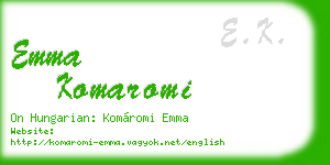 emma komaromi business card